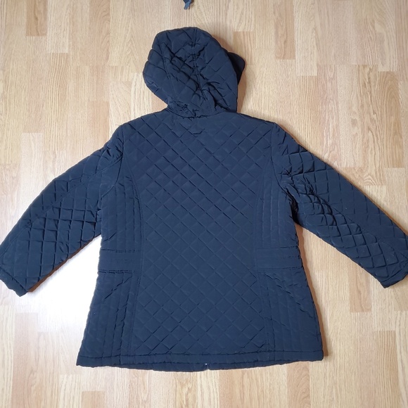 Laundry by Design Black Hooded Quilted Jacket Size OX - Picture 2 of 10